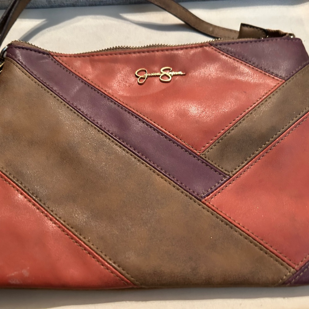Jessica Simpson Cross Body purple Burnt Orange Brown Fall Colors